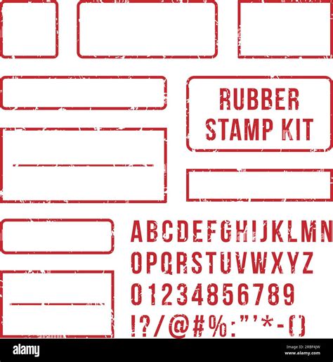 Briefmarken Aus Gummi Rote Stempelrahmen Und Gummibriefe Mit