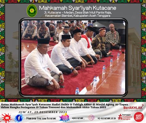 Ms Kutacane Ketua Mahkamah Syar Iyah Kutacane Ikuti Dzikir Tabligh