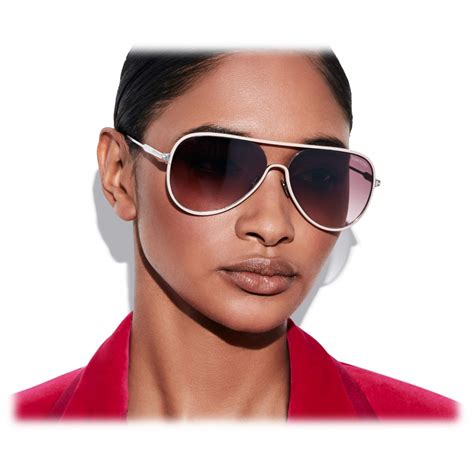 Tom Ford Jessie Sunglasses Occhiali Da Sole Pilota Argento Rosa