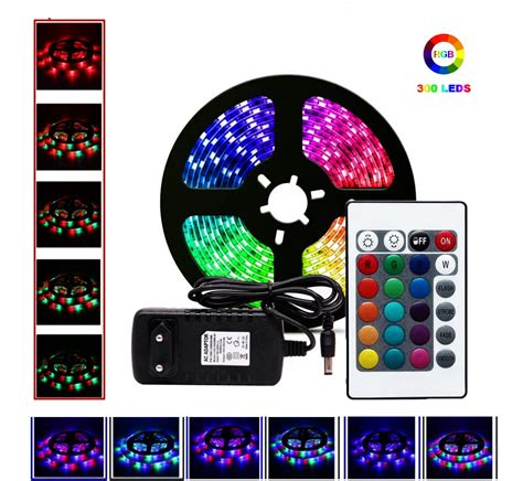 Fita Led 5050 Rgb Colorida 5mt 16 Cores Fonte Controle MercadoLivre