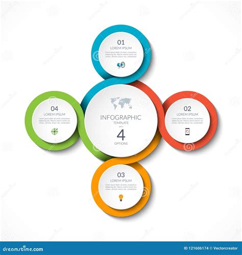 Infographic Circular Template With 4 Options Vector Illustration