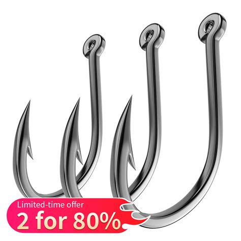 Aorace 100pcs Box Fishing Hooks Iseama Circle Carp Eyed Fishing Hook