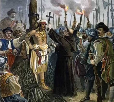 El Fraile Valverde Bautizando A Atahualpa Atahualpa Pizarro