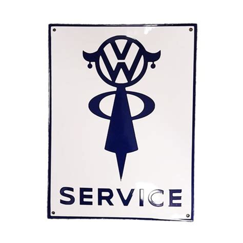 Volkswagen Service Woman Enamel Sign X Cm Fiftiesstore