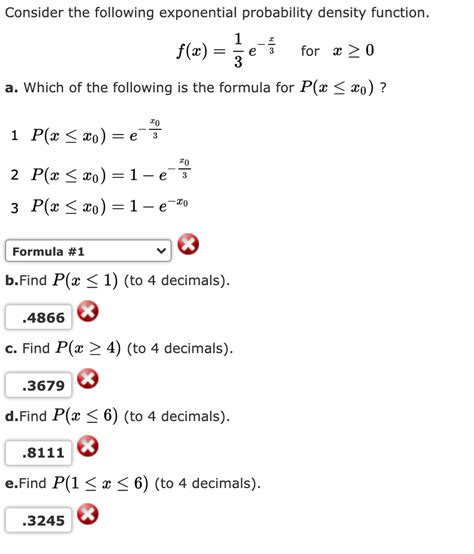 Solved Consider The Following Exponential Probability Chegg