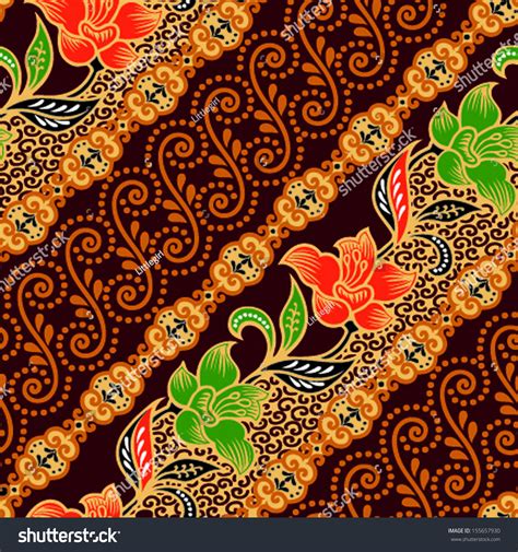 Seamless Background Beautiful Batik Stock Vector Illustration