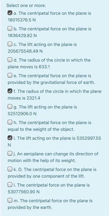 Solved When An Aeroplane Of Mass 50318177 Kg Is Flying