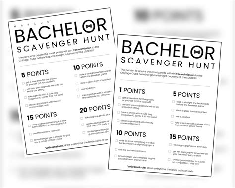 Bachelor Party Scavenger Hunt Etsy