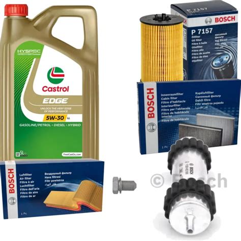 Bosch Inspection Set 5 L Castrol Edge 5w 30 Ll Pour Audi A4 Avant 20