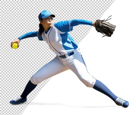 Premium Psd Woman Softball Pitcher Throwing Her Ball