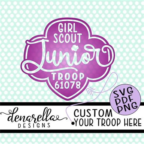 Girl Scout Svg Trefoil With Troop Number Etsy