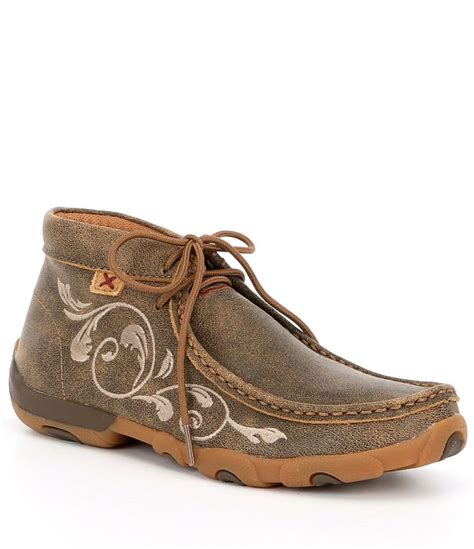 Twisted X Womens Embroidered Chukka Driving Mocs Dillards Western