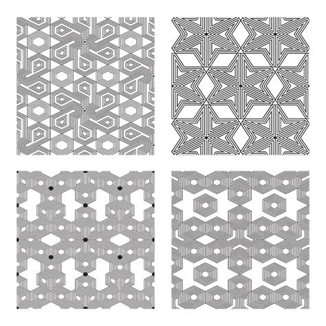 Premium Vector Geometric Lines Seamless Pattern Set