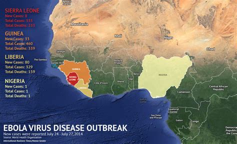 Where Is The Ebola Virus Outbreak Map Shows Virus Deaths In West Africa