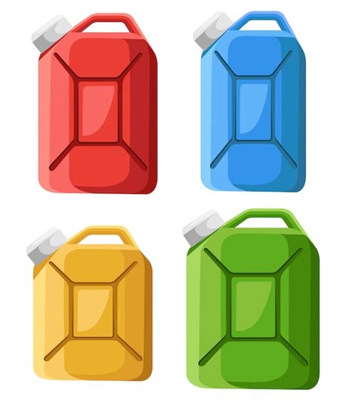 Premium Vector Set Of Fuel Canister Icon Fuel Container Jerrycan