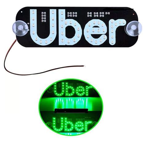 Placa UBER Painel Luminoso 12v Led 2 Ventosas Cabo USB Shopee Brasil