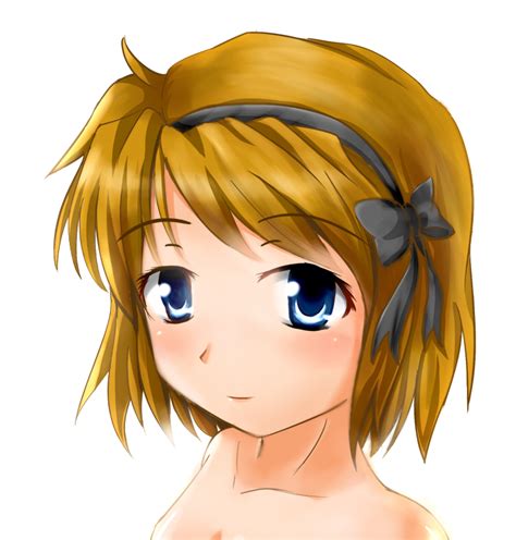 Safebooru 1girl Bangs Blue Eyes Blush Breasts Brown Hair Cleavage Collarbone Derpina Hairband