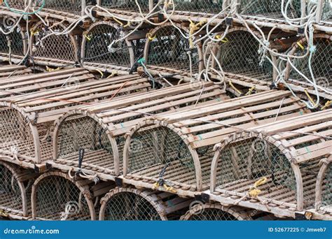 Lobster Or Crab Traps On Trailer Stock Image Image Of Rope