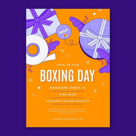 Free Vector Hand Drawn Boxing Day Vertical Poster Template