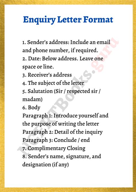 Enquiry Letter Writing Format Samples How To Write An Enquiry Letter