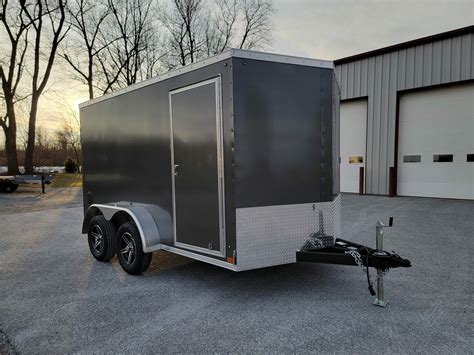 7 X 12 7K ITI Cargo Flat Top V Nose Enclosed Trailer Burkholder