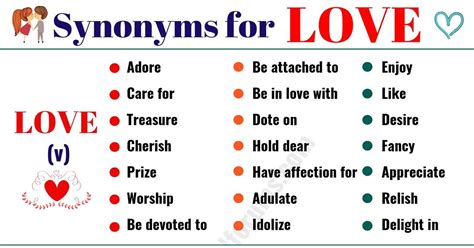 Love Synonym 50 Interesting Synonyms For Love Esl Forums