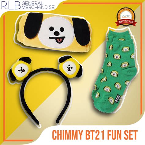 Chimmy Korean Kpop Bts Bt21 Fun Set Includes Bt21 Hair Turbanbt21