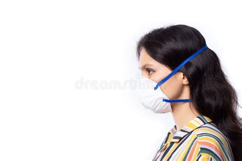 Woman Wearing Face Mask Protect Filter Pm2 5 Anti Pollution Anti Smog