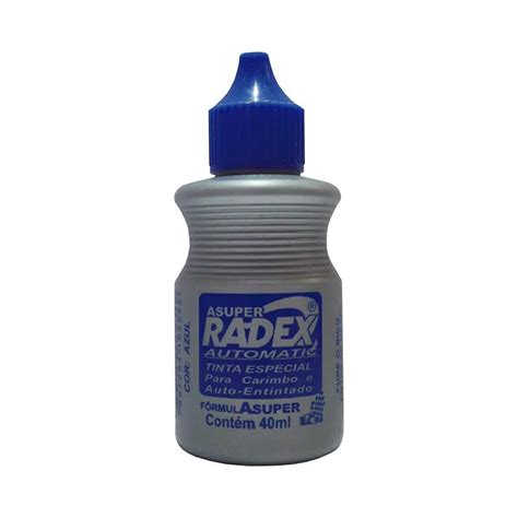 Tinta para carimbo Auto Entintado 40ml Azul Radex Escritório Lepok