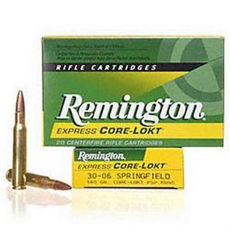 Remington Express 30 06 Springfield Ammunition 20 Rounds 180 Grain Core Lokt Psp Soft Point