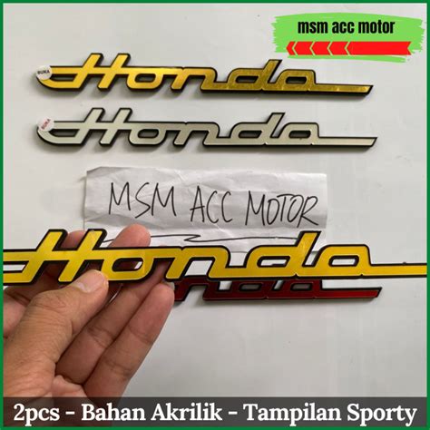 Emblem Garnis Garnish Logo D Tulisan Latin Honda Body Motor Premium