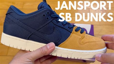 UNBOXING Navy Desert Ochre Nike SB Dunk Low Pro PRM Jansport Backpack