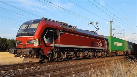 Vectron Br Von Raillogix Mit Containerzug Youtube