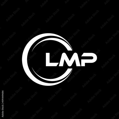 Lmp Letter Logo Design With Black Background In Illustrator Cube Logo