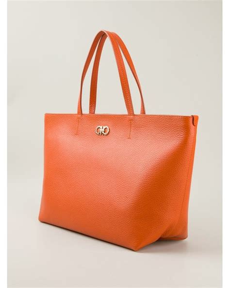 Ferragamo Small Tote Bag In Orange Lyst