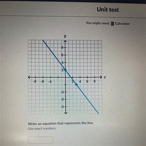 Write An Equation That Represents The Line Use Exact Numbers