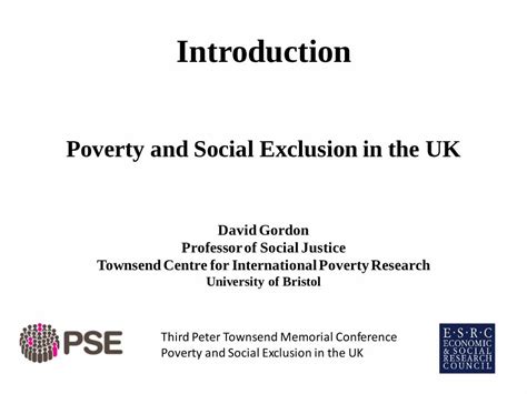 Pdf Poverty And Social Exclusion In The Ukdavid Gordon Professor