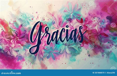 Gracias Thank You In Spanish Language Modern Calligraphy Lettering