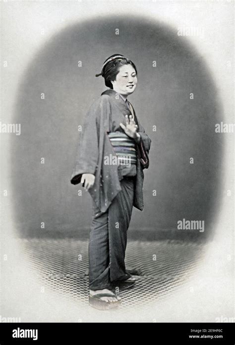 Late 19th Century Photograph Portrait Of A Japanese Woman Japan