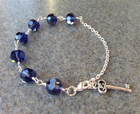 Items Similar To Bracelet Cobalt Blue Glass Beads Silver Wire Wrapped