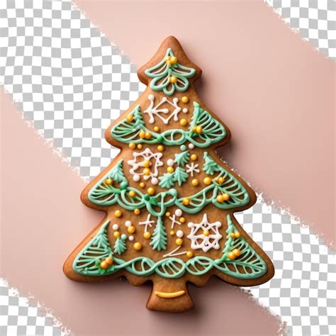 Premium Psd Christmas Tree Shaped Biscuits Decorated With Chocolate