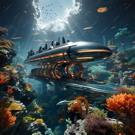 Premium AI Image | The Titanic and the Underwater Submarine Connection