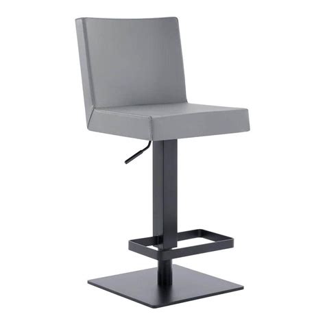 Benjara 26 In Gray And Black Low Back Metal Frame Bar Stool With