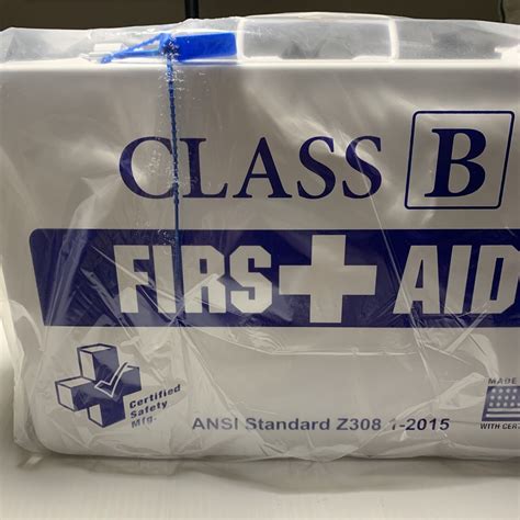 Certified Safety Mfg Class B First Aid Kit K615 019 ANSI Z308 1 2015