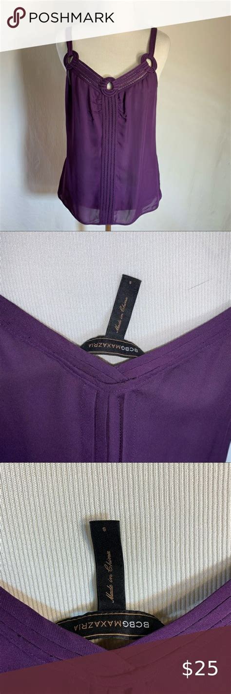 Bcbg Maxazria Silk Purple Plum Top Knit Sleeveless Top Sheer