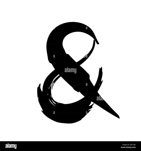 Handdrawn Ampersand Symbol Hand Painted With Ink Brush Vector