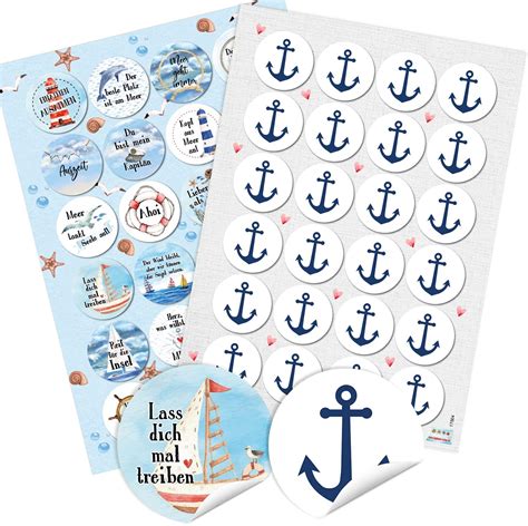 Logbuch Verlag Sticker Set Maritime Spr Che Aufkleber Anker