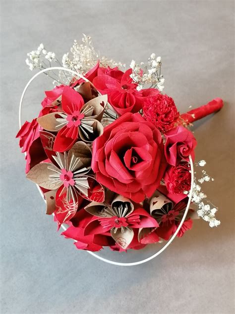 Origami Paper Flower Bouquet Etsy