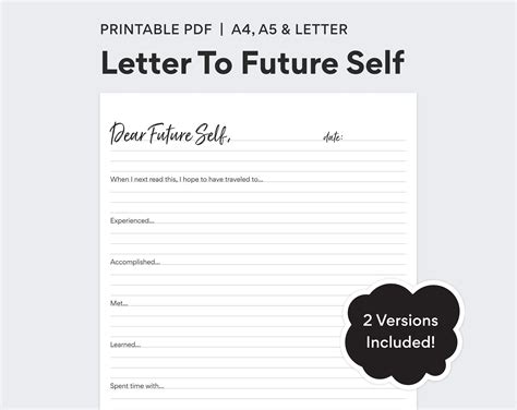 Letter To Future Self Pdf Printable Digital Download Etsy Letter To Future Self Lettering