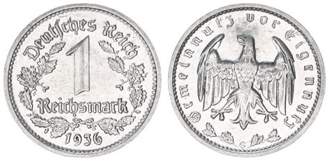 Deutschland 3 Reich 1 Mark 1936 G Vz MA Shops